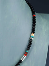 20" Navajo Single Strand Onyx Necklace
