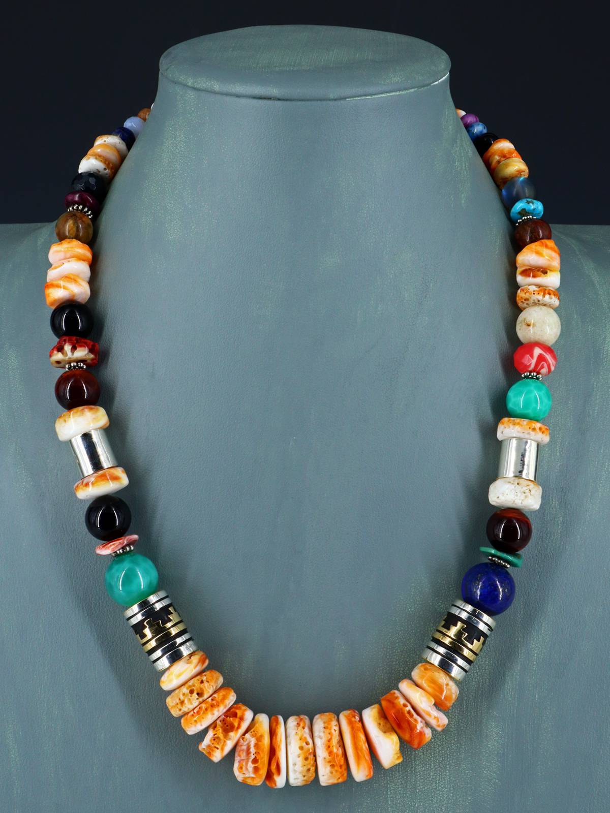 Navajo 21" Spiny Oyster Large Single Strand Beaded Necklace