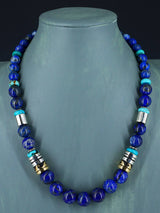 Navajo 21" Lapis Large Single Strand Beaded Necklace