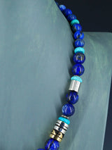 Navajo 21" Lapis Large Single Strand Beaded Necklace