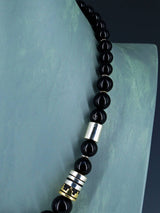 Navajo 21" Onyx Large Single Strand Beaded Necklace