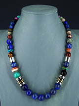 Navajo 21" Lapis Large Single Strand Beaded Necklace