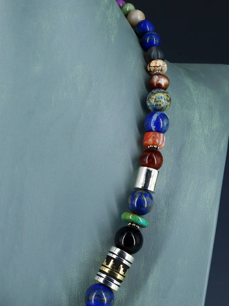 Navajo 21" Lapis Large Single Strand Beaded Necklace