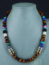 Navajo 21" Tiger Eye Large Single Strand Beaded Necklace
