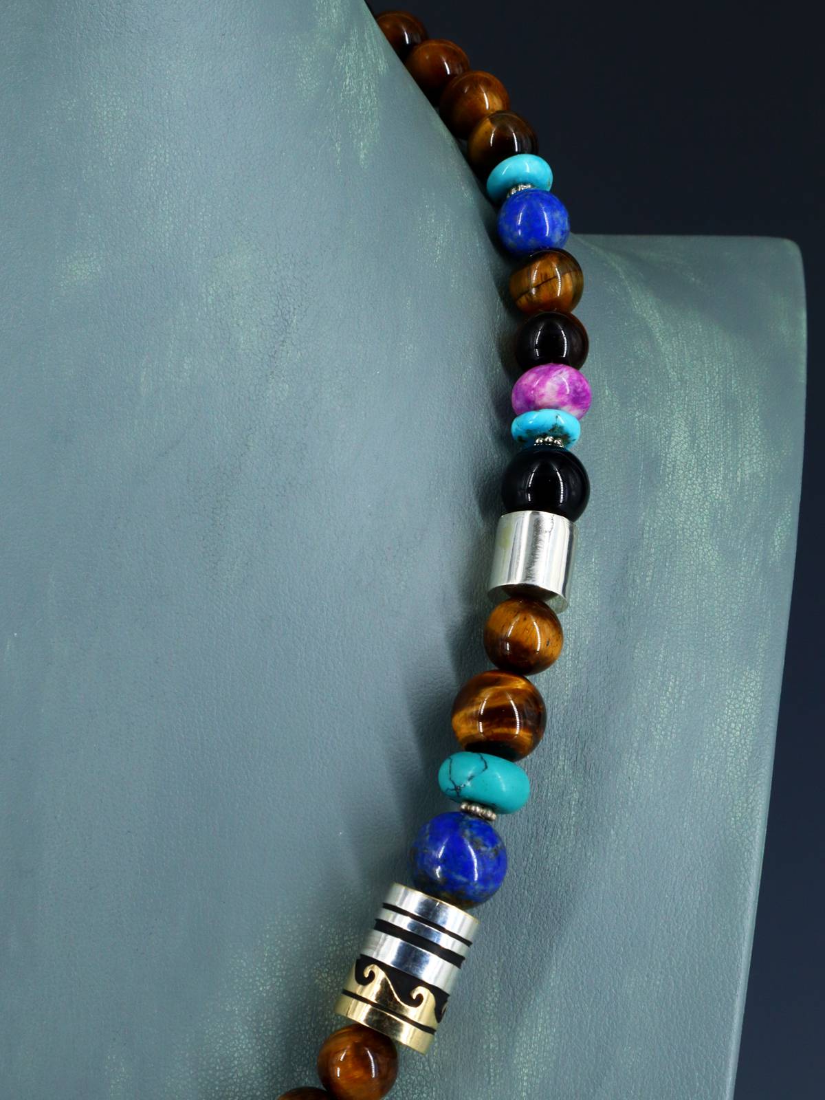 Navajo 21" Tiger Eye Large Single Strand Beaded Necklace