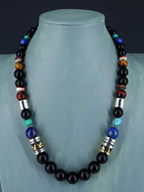 Navajo 21" Onyx Large Single Strand Beaded Necklace