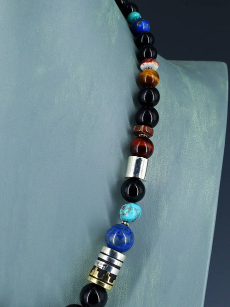 Navajo 21" Onyx Large Single Strand Beaded Necklace