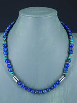 20" Navajo Single Strand Lapis and Turquoise Necklace