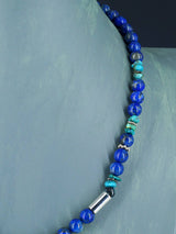 20" Navajo Single Strand Lapis and Turquoise Necklace