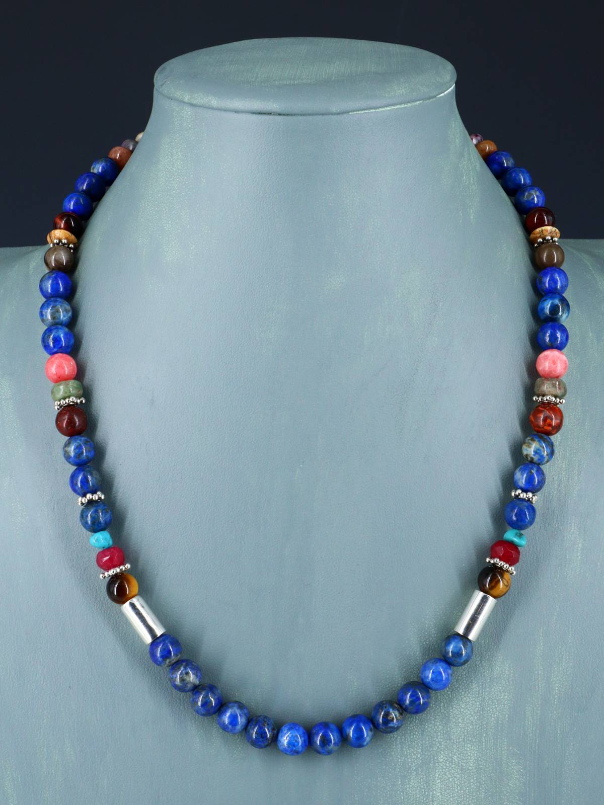 20" Navajo Single Strand Lapis Necklace
