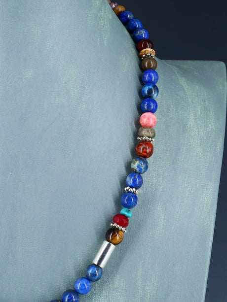 20" Navajo Single Strand Lapis Necklace