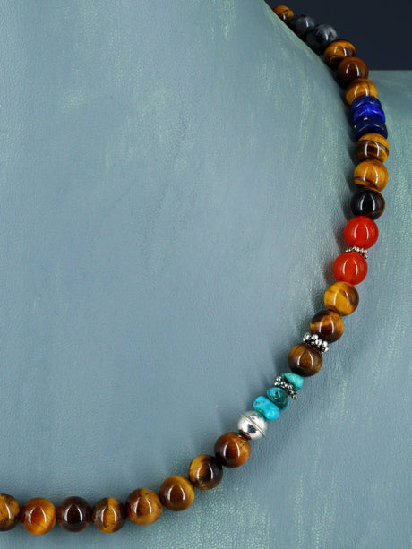 20" Navajo Single Strand Tiger Eye Necklace