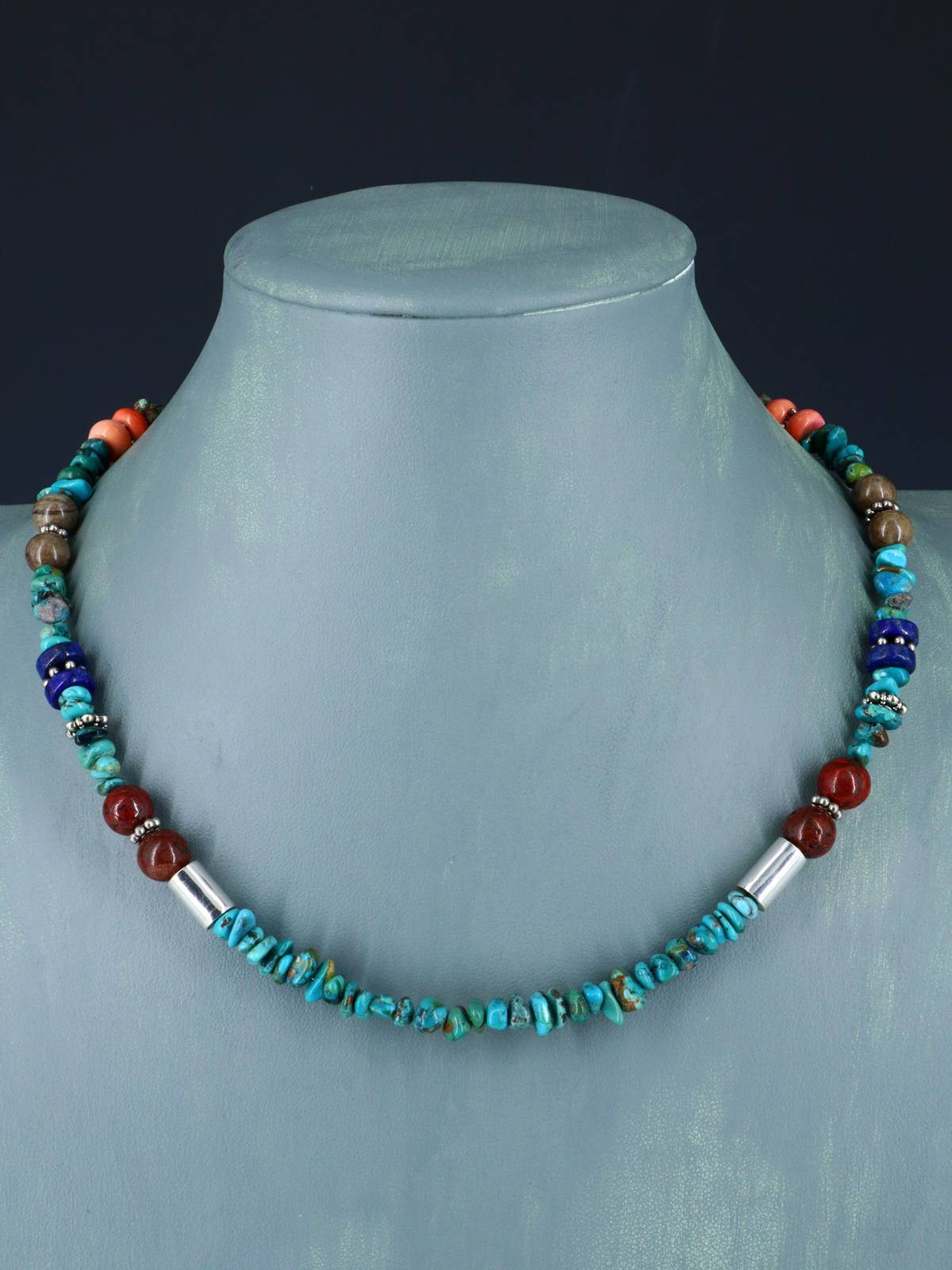 18" Navajo Single Strand Turquoise Necklace