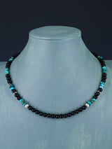 18" Navajo Single Strand Onyx Necklace
