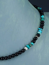 18" Navajo Single Strand Onyx Necklace