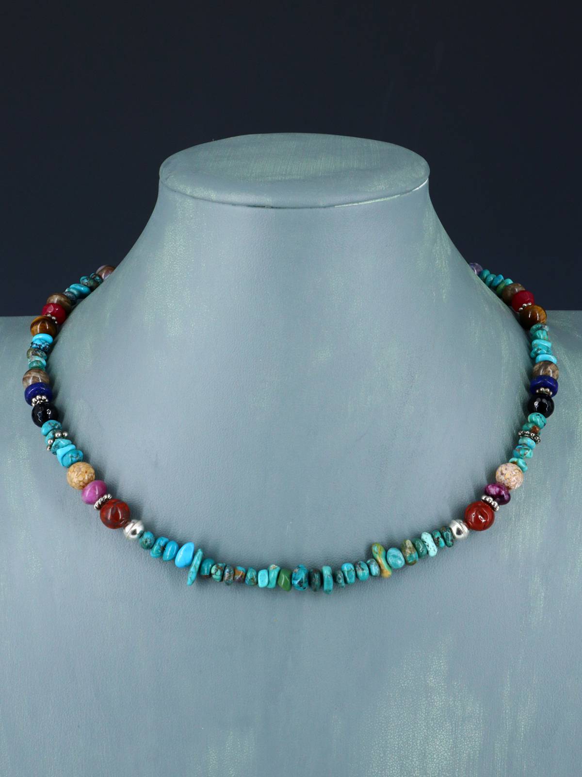 18" Navajo Single Strand Turquoise Necklace