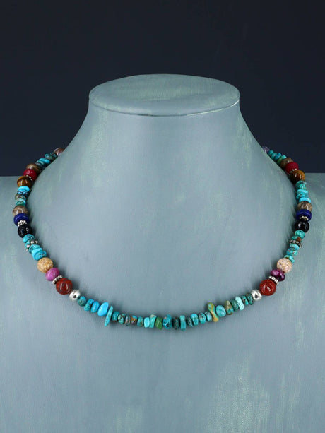 18" Navajo Single Strand Turquoise Necklace - PuebloDirect.com