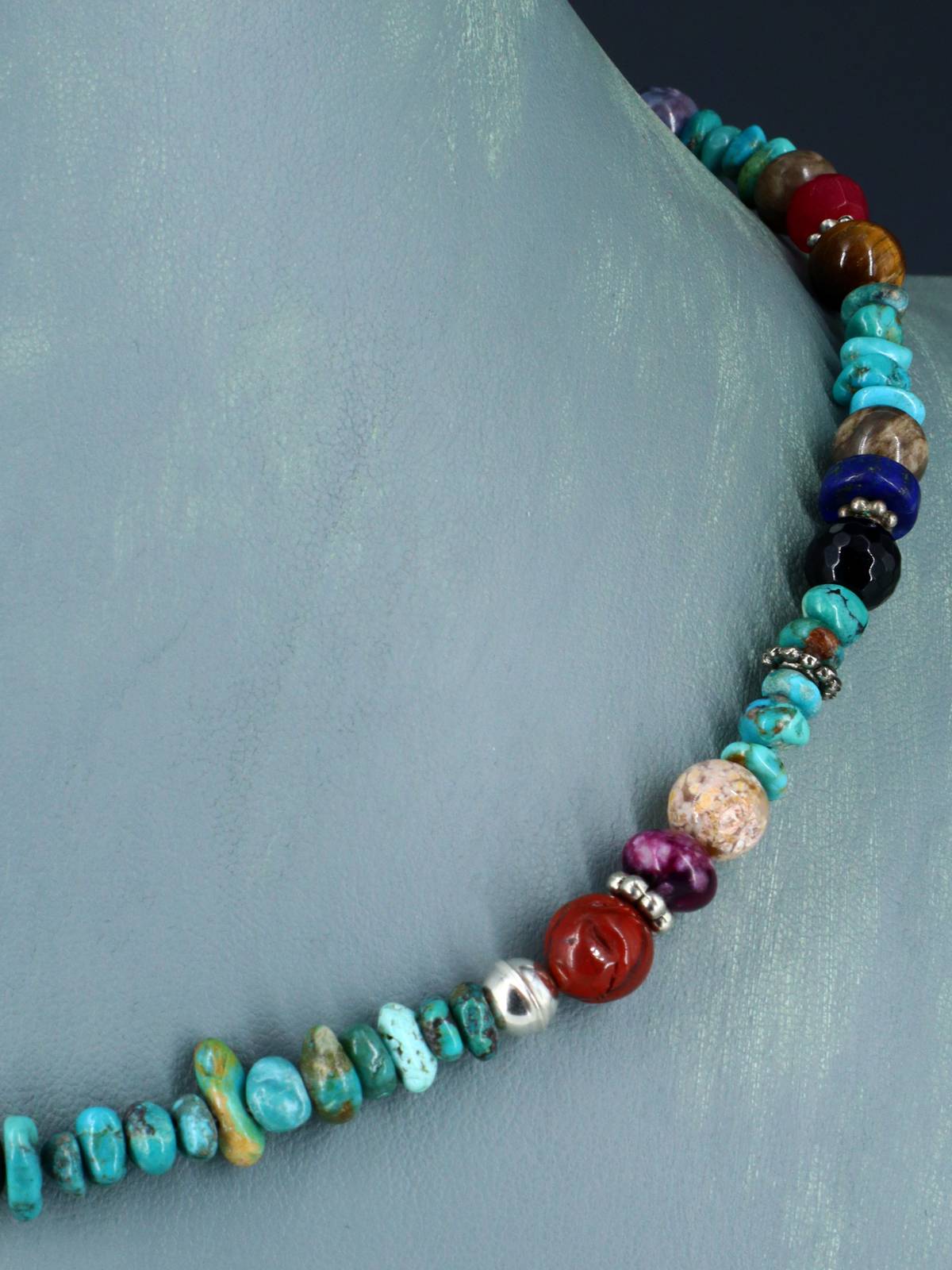 18" Navajo Single Strand Turquoise Necklace