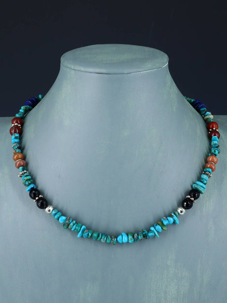 18" Navajo Single Strand Turquoise Necklace - PuebloDirect.com