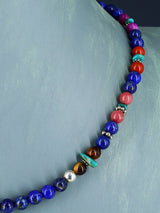 18" Navajo Single Strand Lapis and Turquoise Necklace