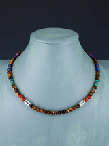 18" Navajo Single Strand Tiger Eye Necklace - PuebloDirect.com
