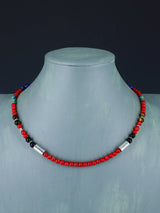 18" Navajo Single Strand Dyed Bamboo Coral Necklace