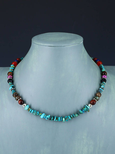 18" Navajo Single Strand Turquoise Necklace - PuebloDirect.com
