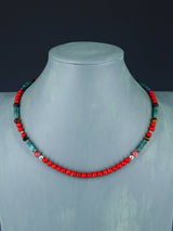18" Navajo Single Strand Dyed Bamboo Coral Necklace