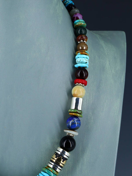 Navajo 21" Turquoise Large Single Strand Beaded Necklace