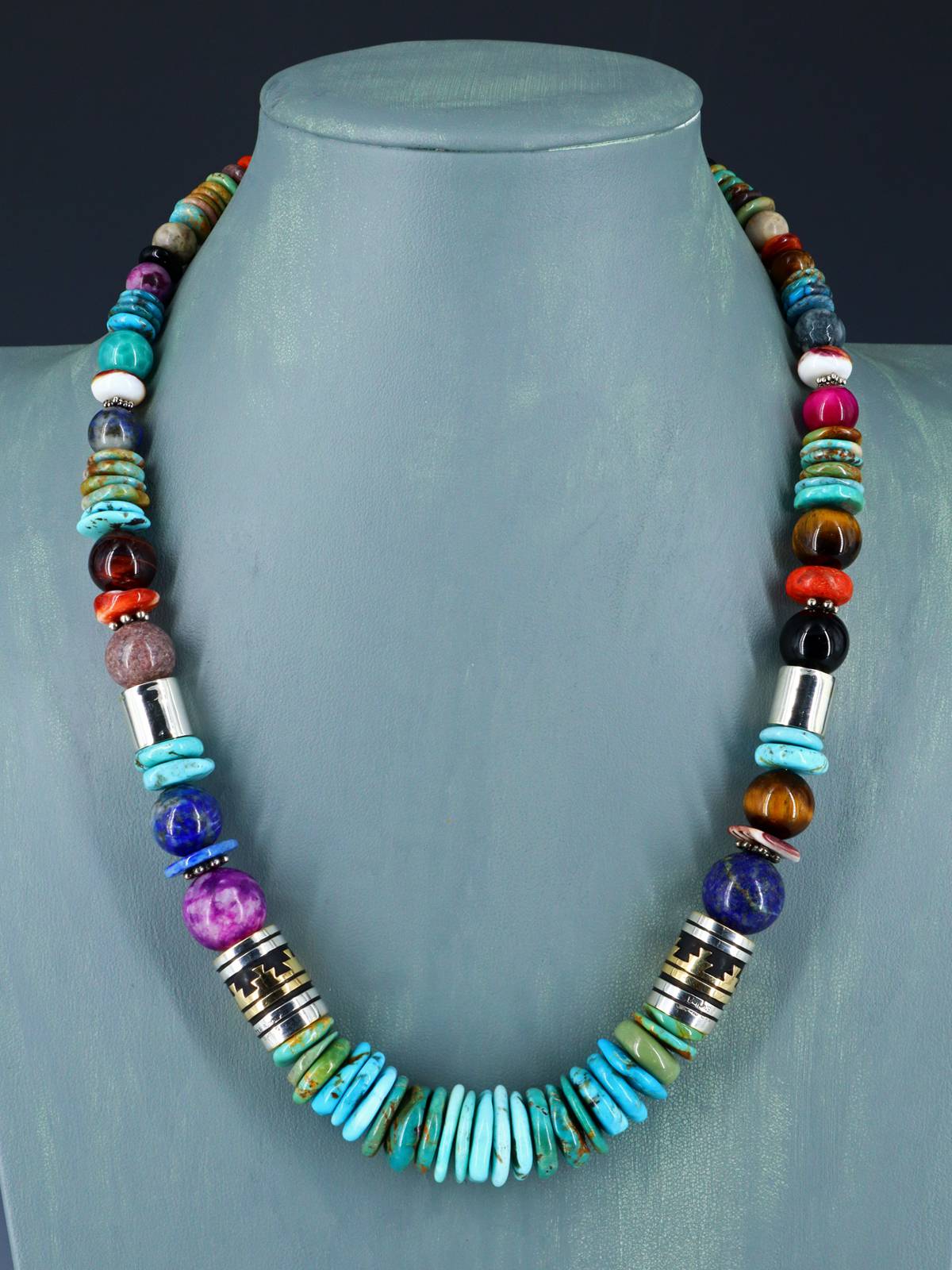 Navajo 21" Turquoise Large Single Strand Beaded Necklace