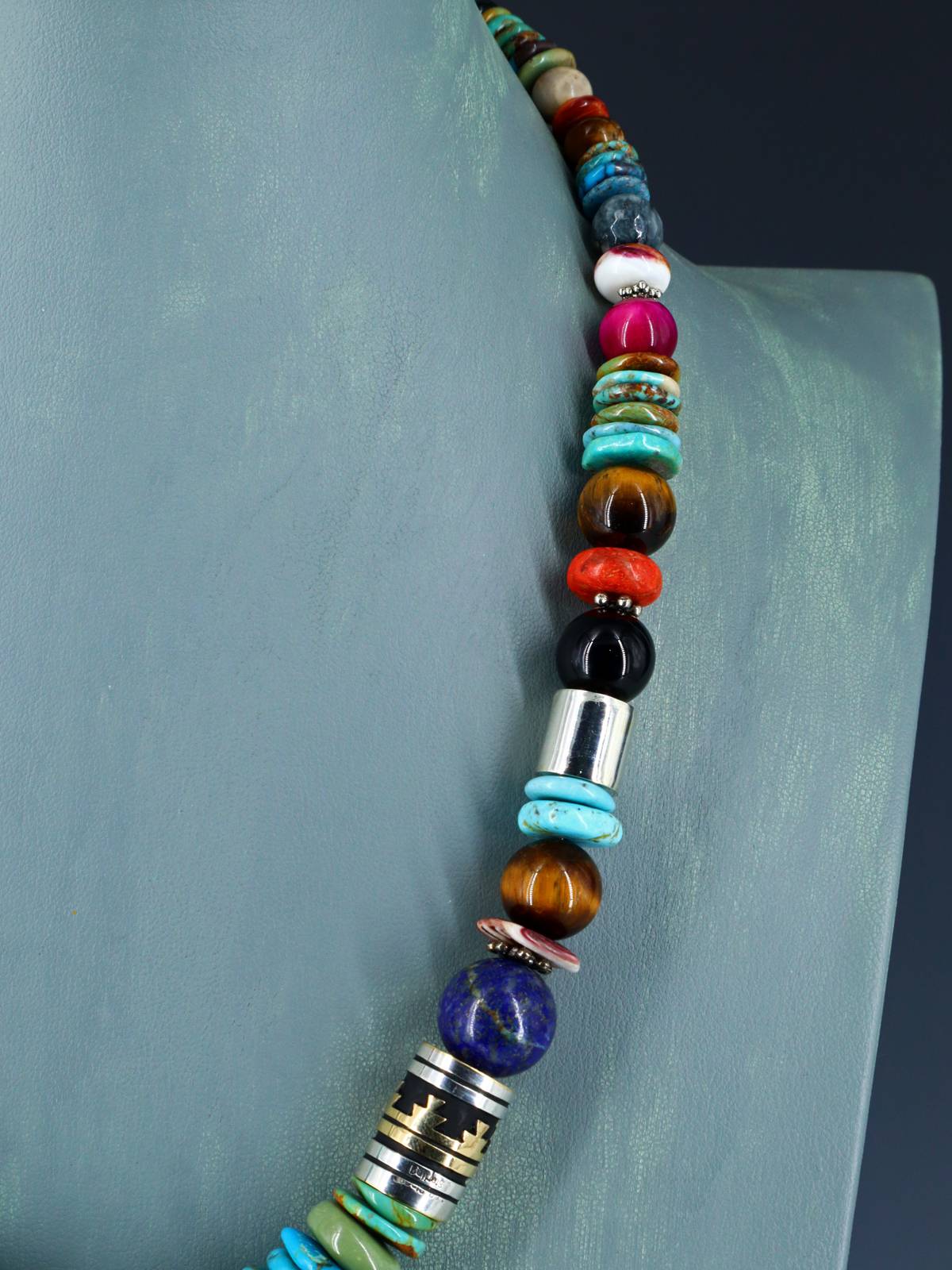 Navajo 21" Turquoise Large Single Strand Beaded Necklace