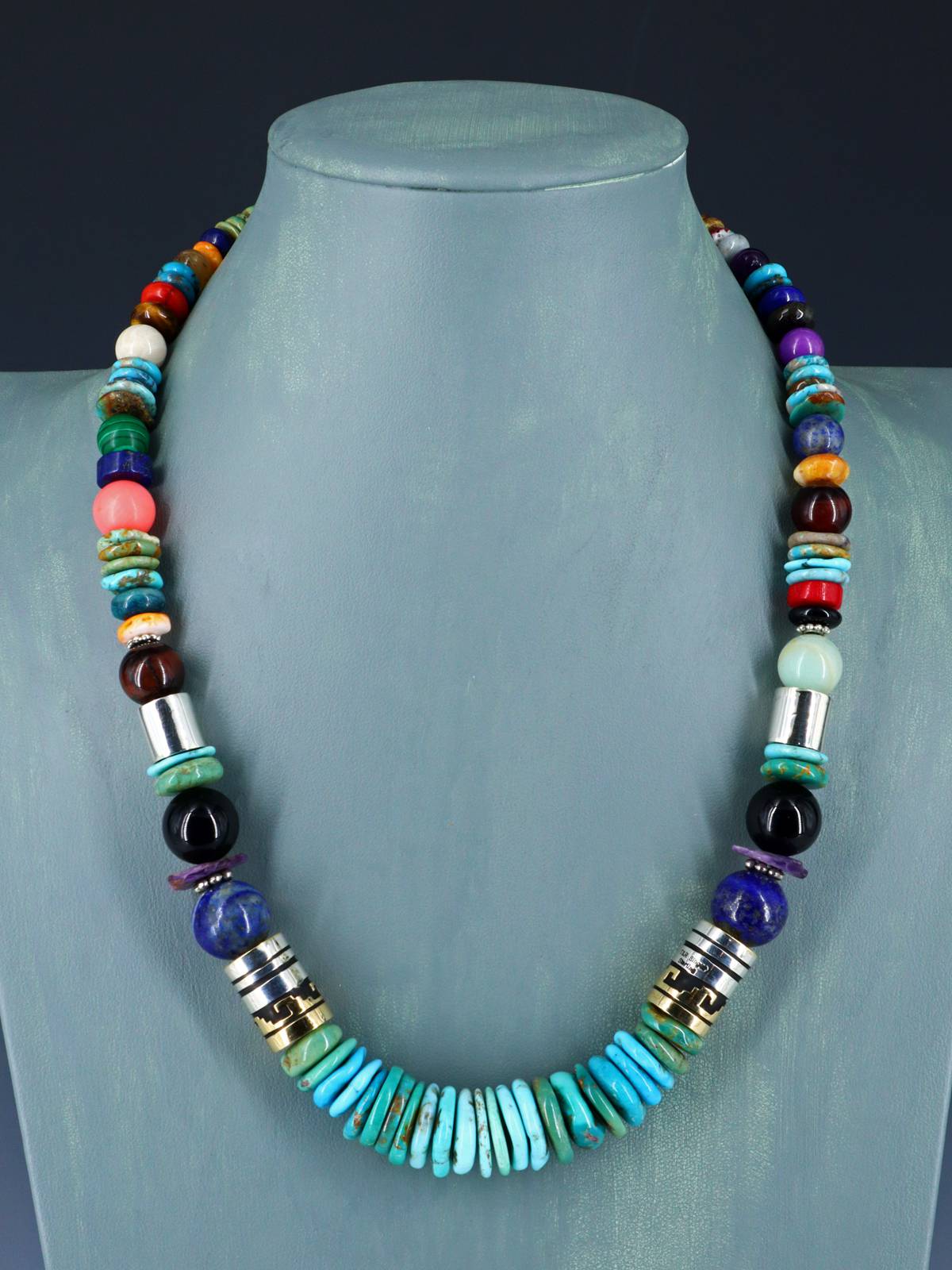 Navajo 21" Turquoise Large Single Strand Beaded Necklace