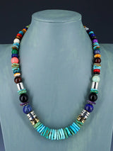 Navajo 21" Turquoise Large Single Strand Beaded Necklace