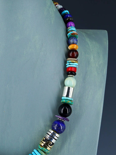 Navajo 21" Turquoise Large Single Strand Beaded Necklace