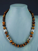 Navajo 21" Tiger Eye Large Single Strand Beaded Necklace
