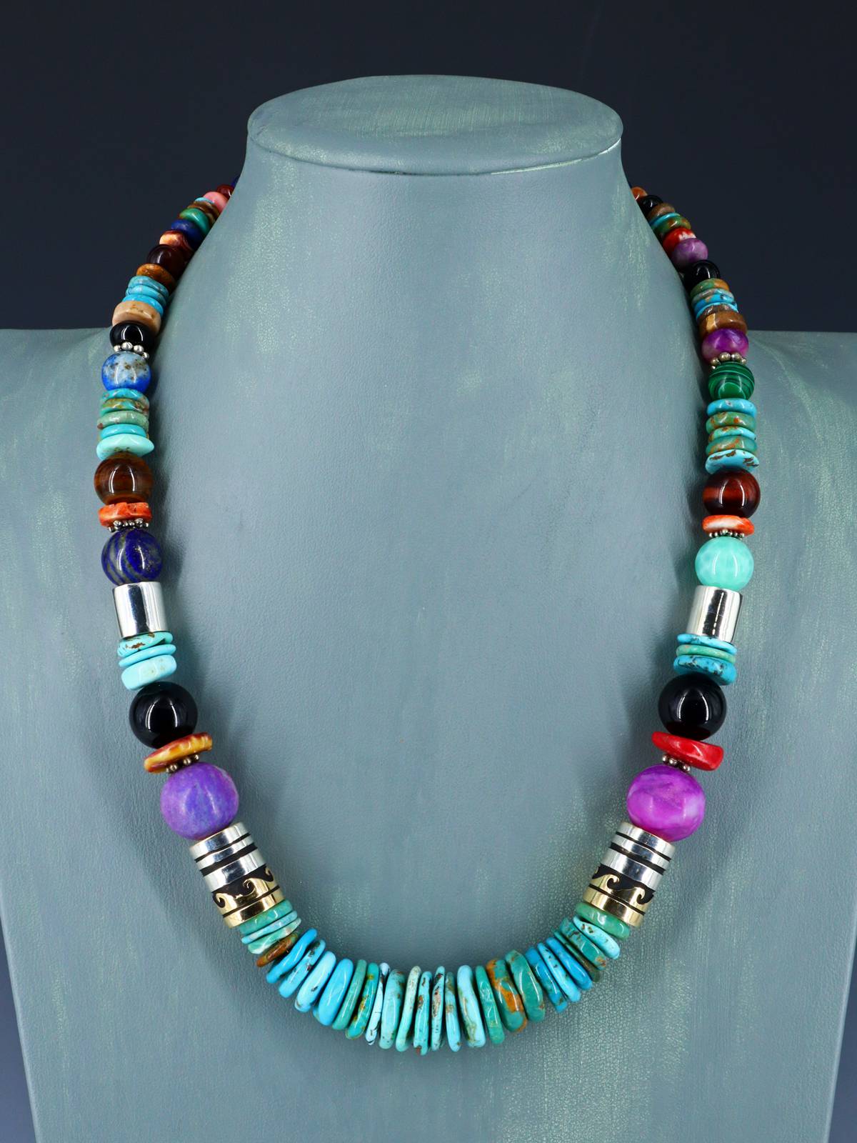 Navajo 21" Turquoise Large Single Strand Beaded Necklace