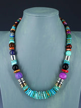 Navajo 21" Turquoise Large Single Strand Beaded Necklace