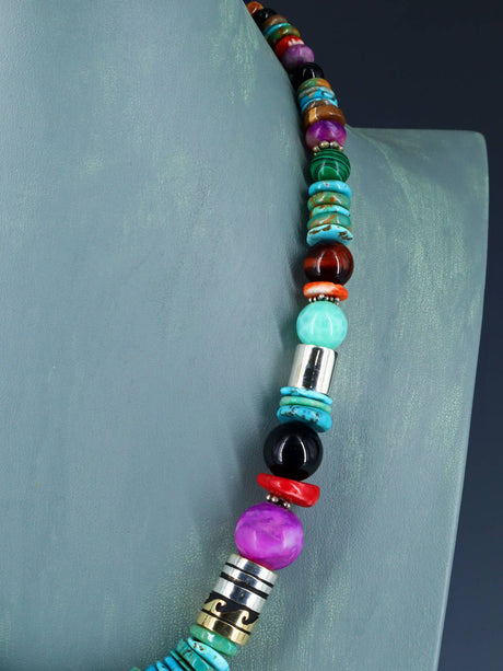 Navajo 21" Turquoise Large Single Strand Beaded Necklace
