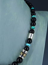 Navajo 21" Onyx Large Single Strand Beaded Necklace