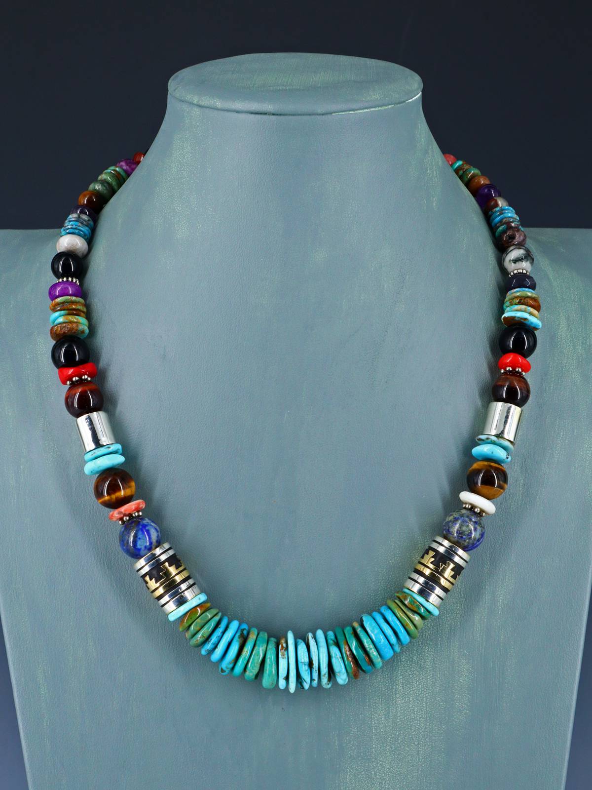 Navajo 21" Turquoise Large Single Strand Beaded Necklace