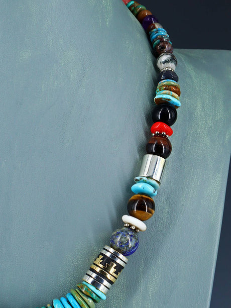 Navajo 21" Turquoise Large Single Strand Beaded Necklace