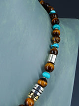 Navajo 21" Tiger Eye Large Single Strand Beaded Necklace