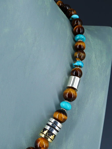 Navajo 21" Tiger Eye Large Single Strand Beaded Necklace