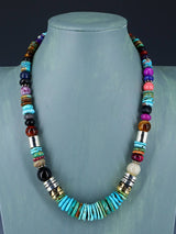 Navajo 21" Turquoise Large Single Strand Beaded Necklace