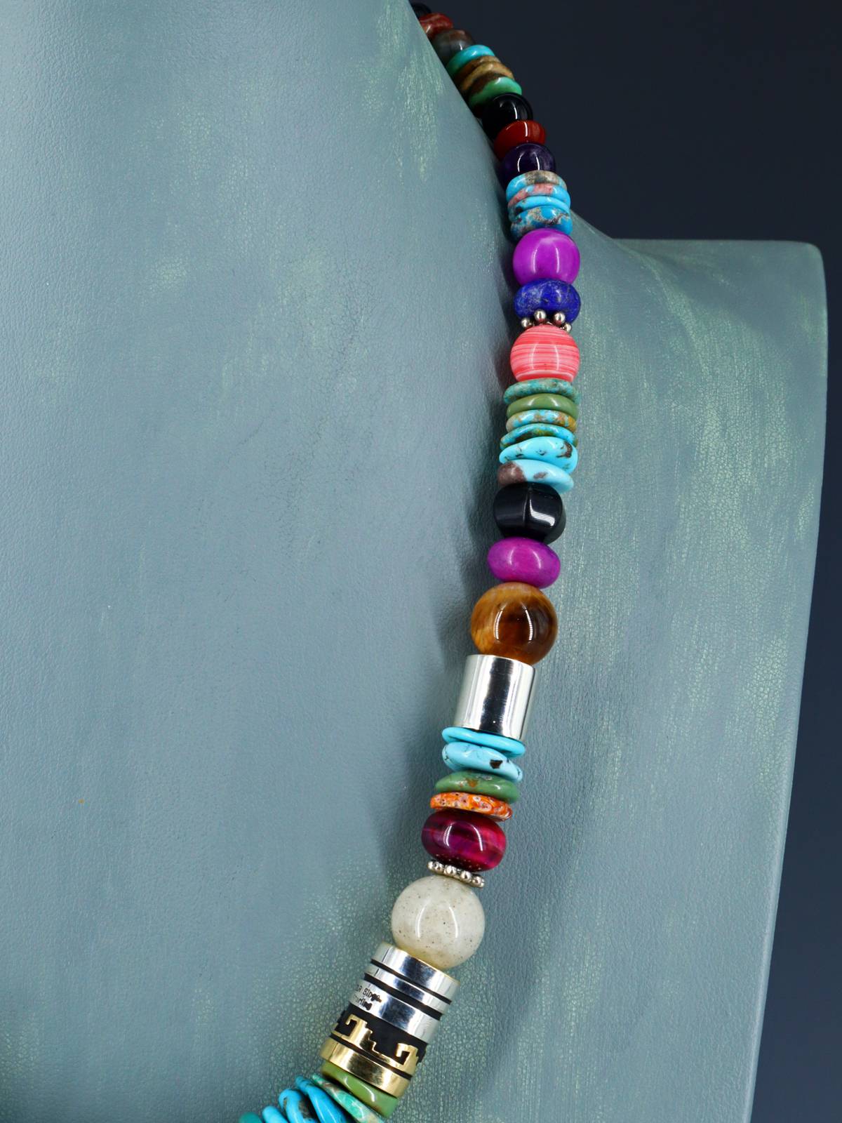 Navajo 21" Turquoise Large Single Strand Beaded Necklace