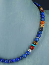 20" Navajo Single Strand Blue Lapis Necklace