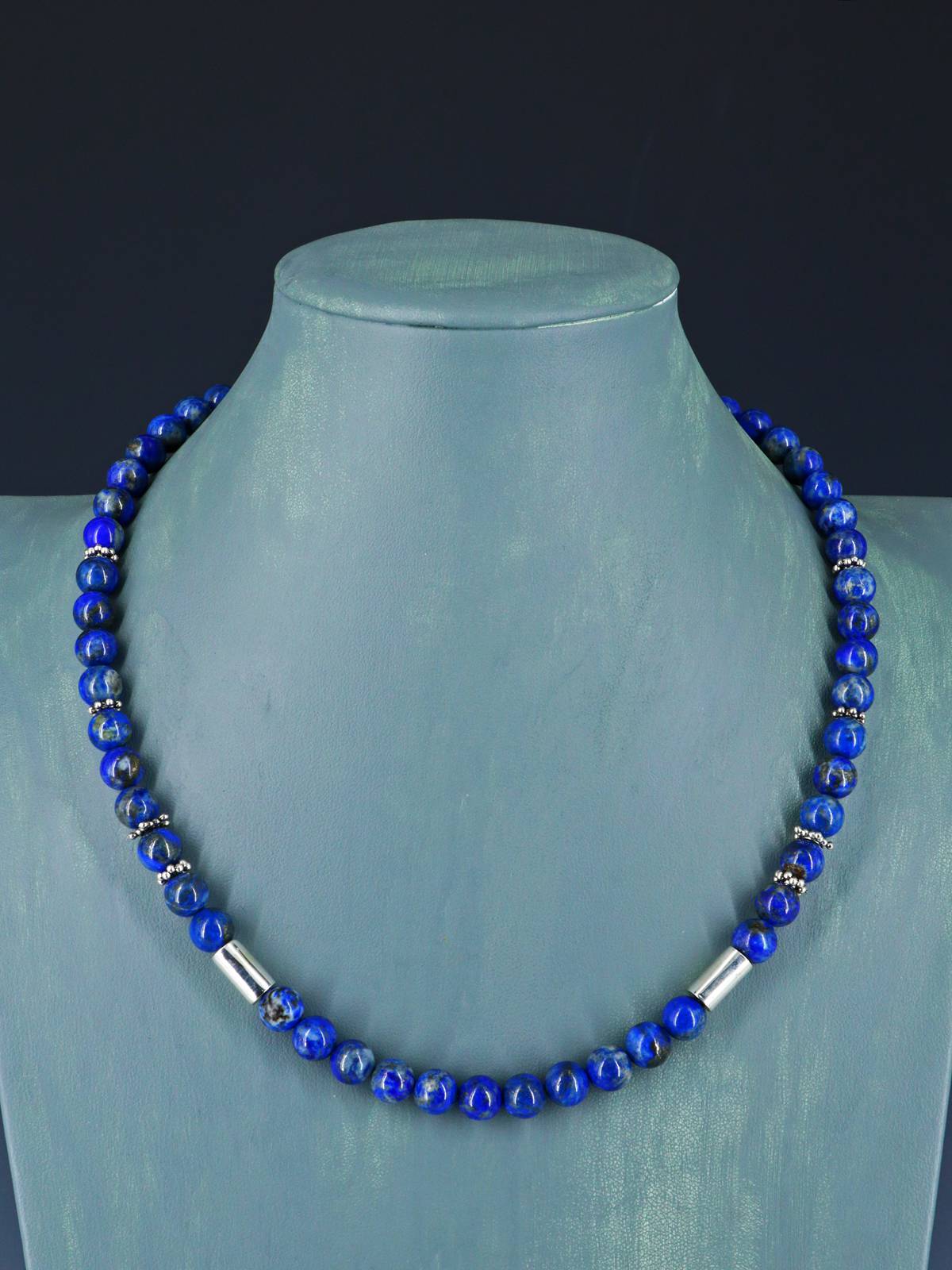 20" Navajo Single Strand Blue Lapis Necklace
