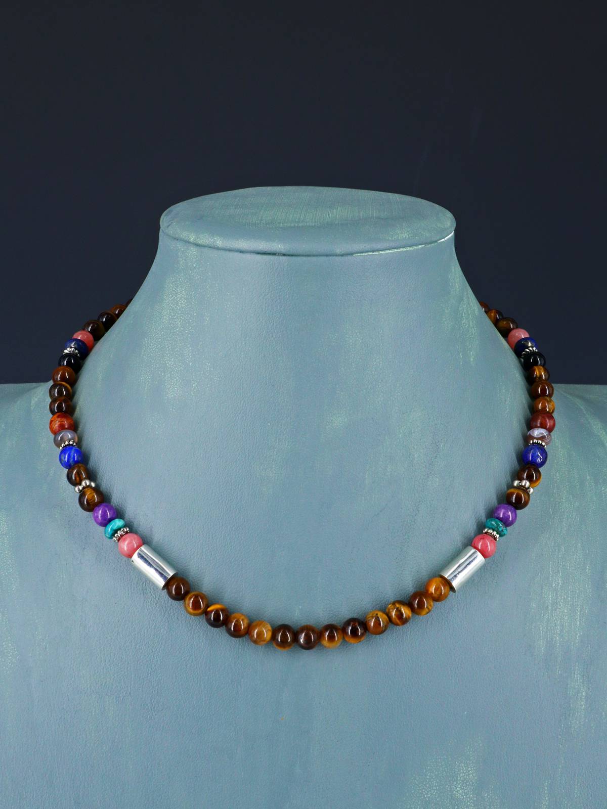 16" Navajo Single Strand Tiger Eye Necklace