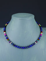16" Navajo Single Strand Lapis Necklace - PuebloDirect.com