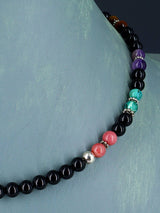 16" Navajo Single Strand Onyx Necklace